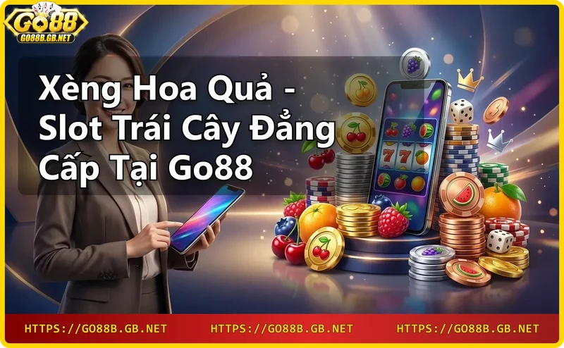 Biểu tượng trái cây phát sáng trên slot machine Xèng Hoa Quả
