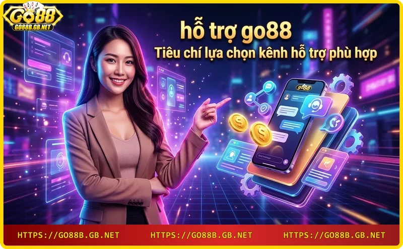 Các kênh hỗ trợ Go88: chat, email, hotline, fanpage