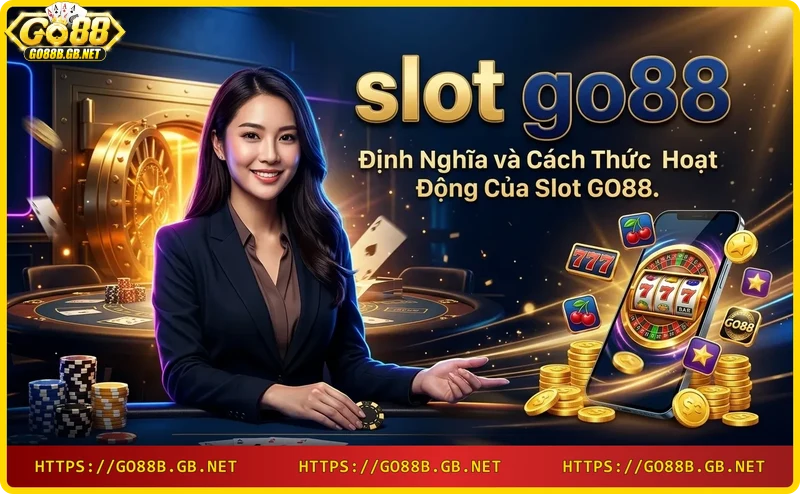 Cơ chế quay slot GO88 với biểu tượng và dòng thanh toán