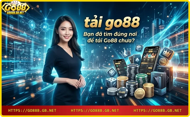 Hình ảnh minh họa: người dùng điện thoại với biểu tượng an toàn, tránh link giả mạo khi tải Go88.