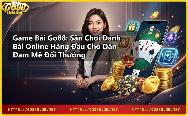 Người chơi trải nghiệm game bài Go88 trên điện thoại