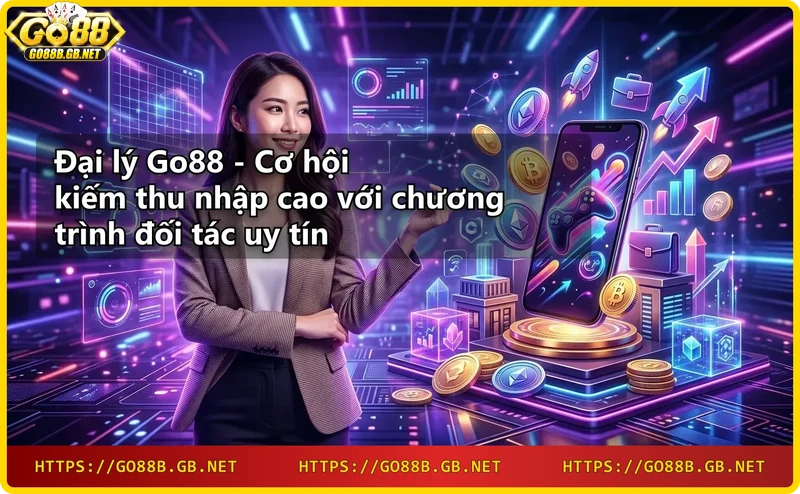 Người đại lý Go88 theo dõi doanh thu và hoa hồng trên điện thoại