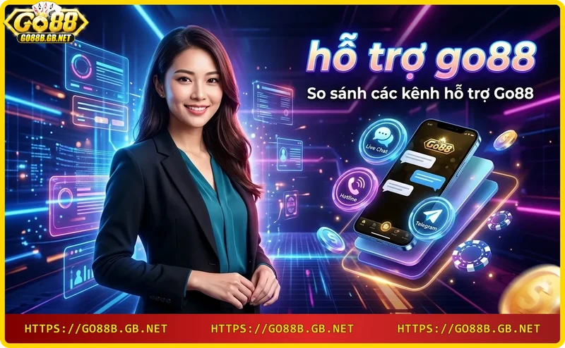 So sánh các kênh hỗ trợ Go88: Hotline, Chat, Email