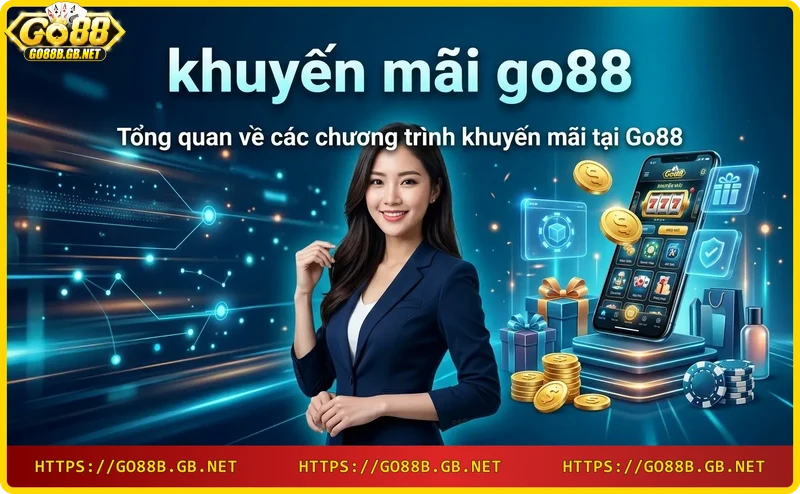 Tổng quan các chương trình khuyến mãi tại Go88 bao gồm thưởng chào mừng, nạp lần đầu và hoàn trả